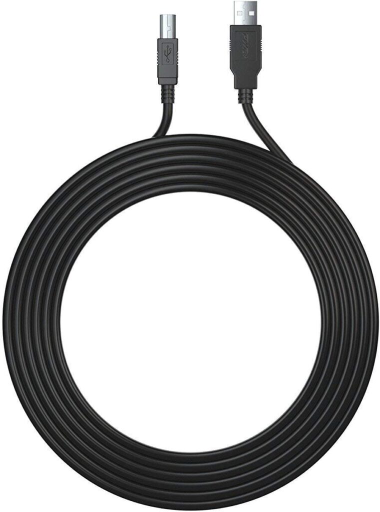 12 Ft Extra Long USB-Printer-Cable 2.0 | PWR+